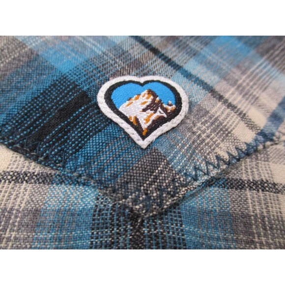 Kuhl Shirt Womens Extra Large XL Blue Gray Plaid Western Pearl Snap Up Top - Picture 12 of 12